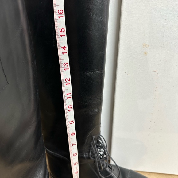 Black Lace-Up Tall Women’s Riding Boots - Leather Ralph Lauren Made in Italy - Picture 8 of 10